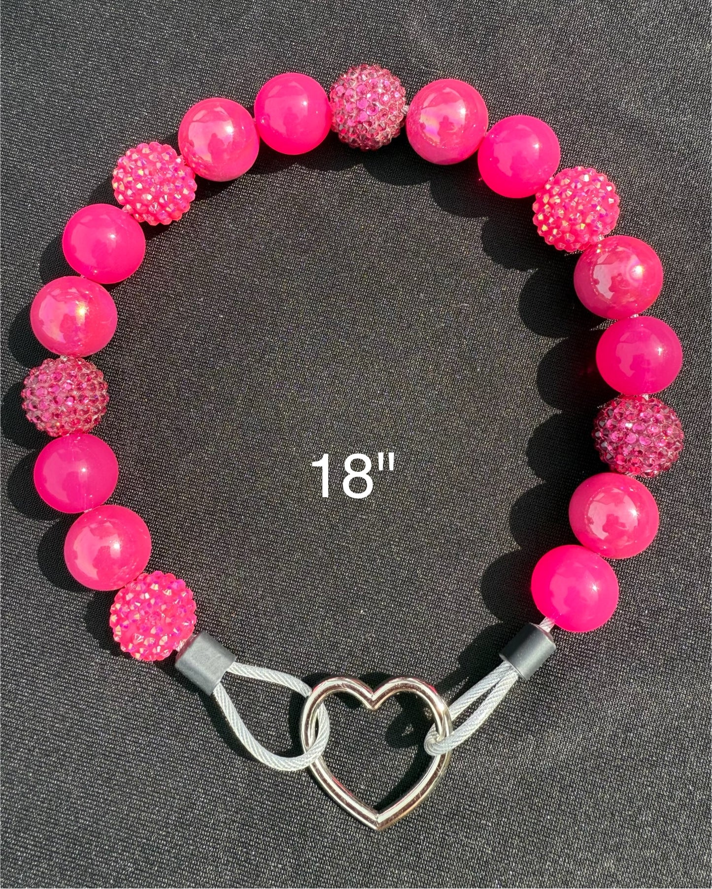18" Pink Shimmer🩷✨ Beaded Dog Collar