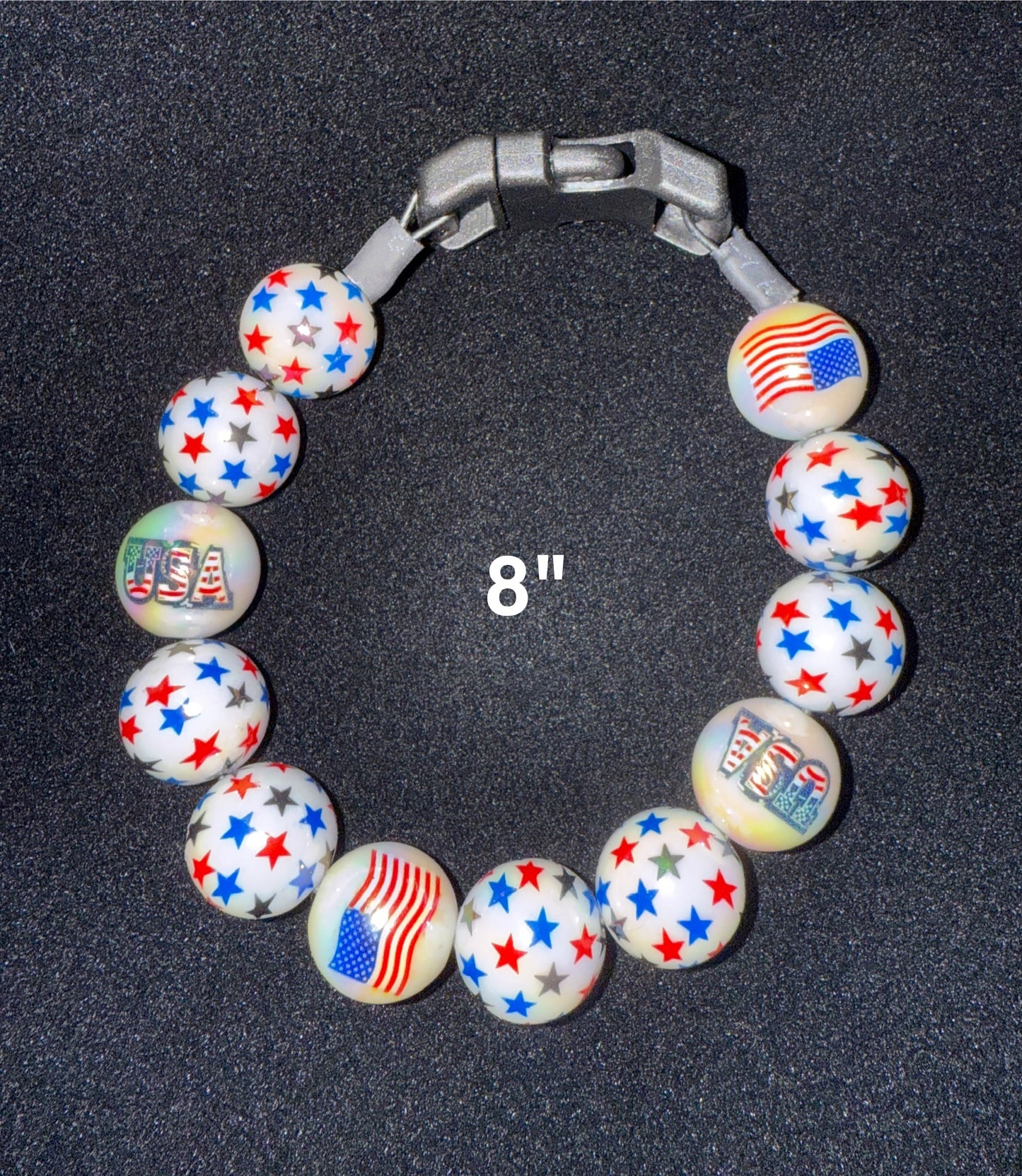 8" Patriotic🇺🇸 Beaded Dog Collar