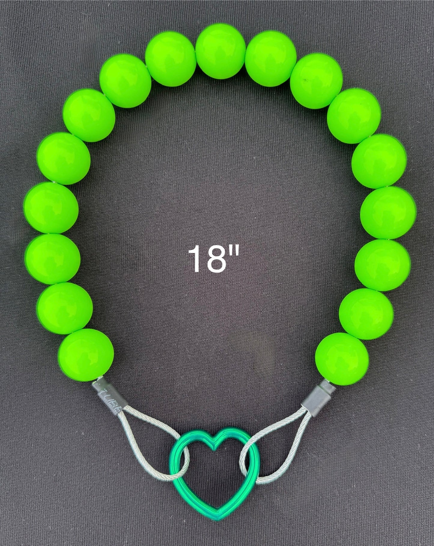 18" Neon💚 Lime🍋🟩 Beaded Dog Collar