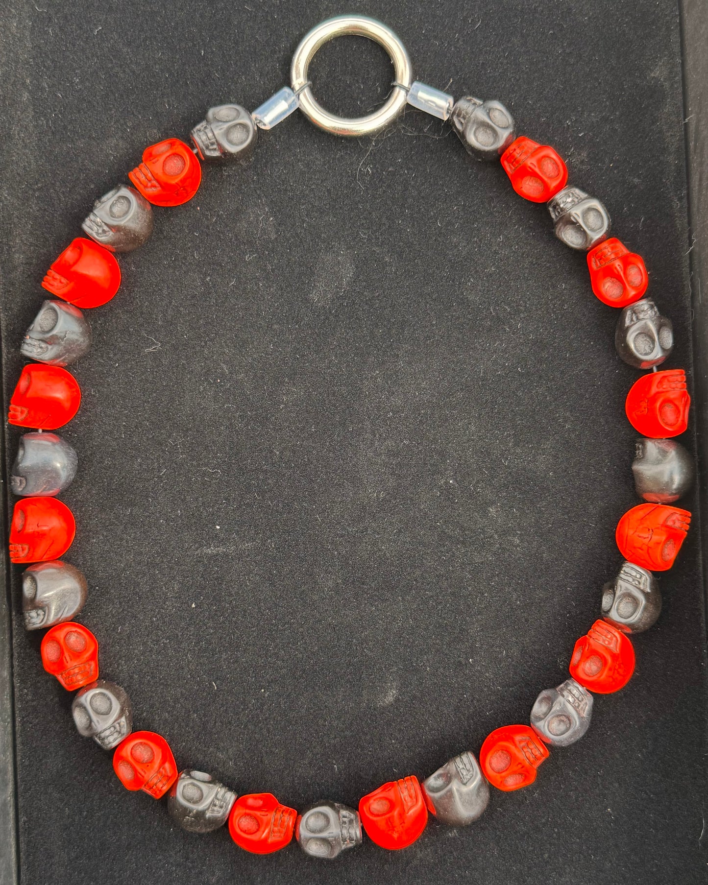 Orange and Black Skulls💀 Dog Collar