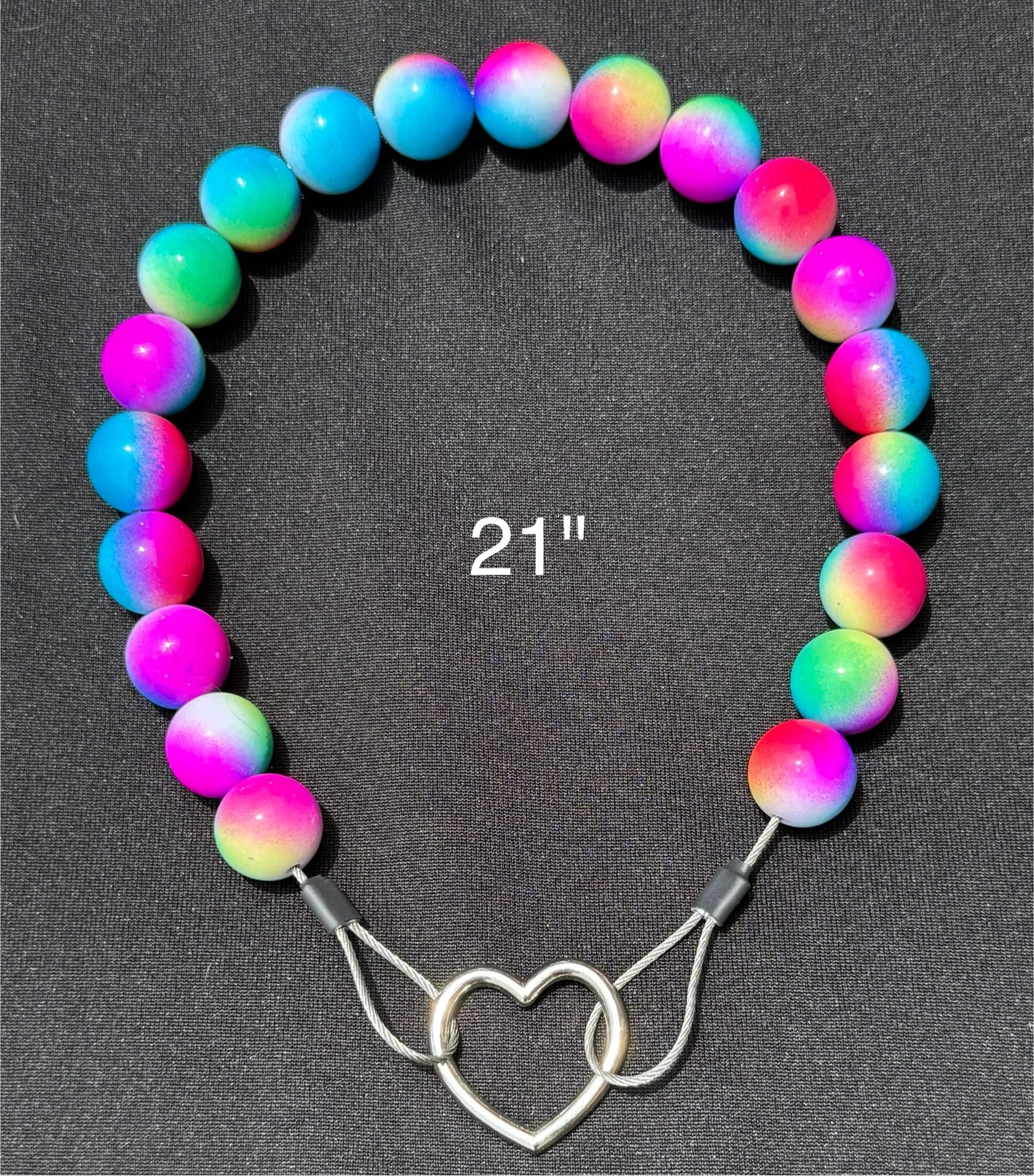 21" Tye-Dieš Beaded Dog Collar