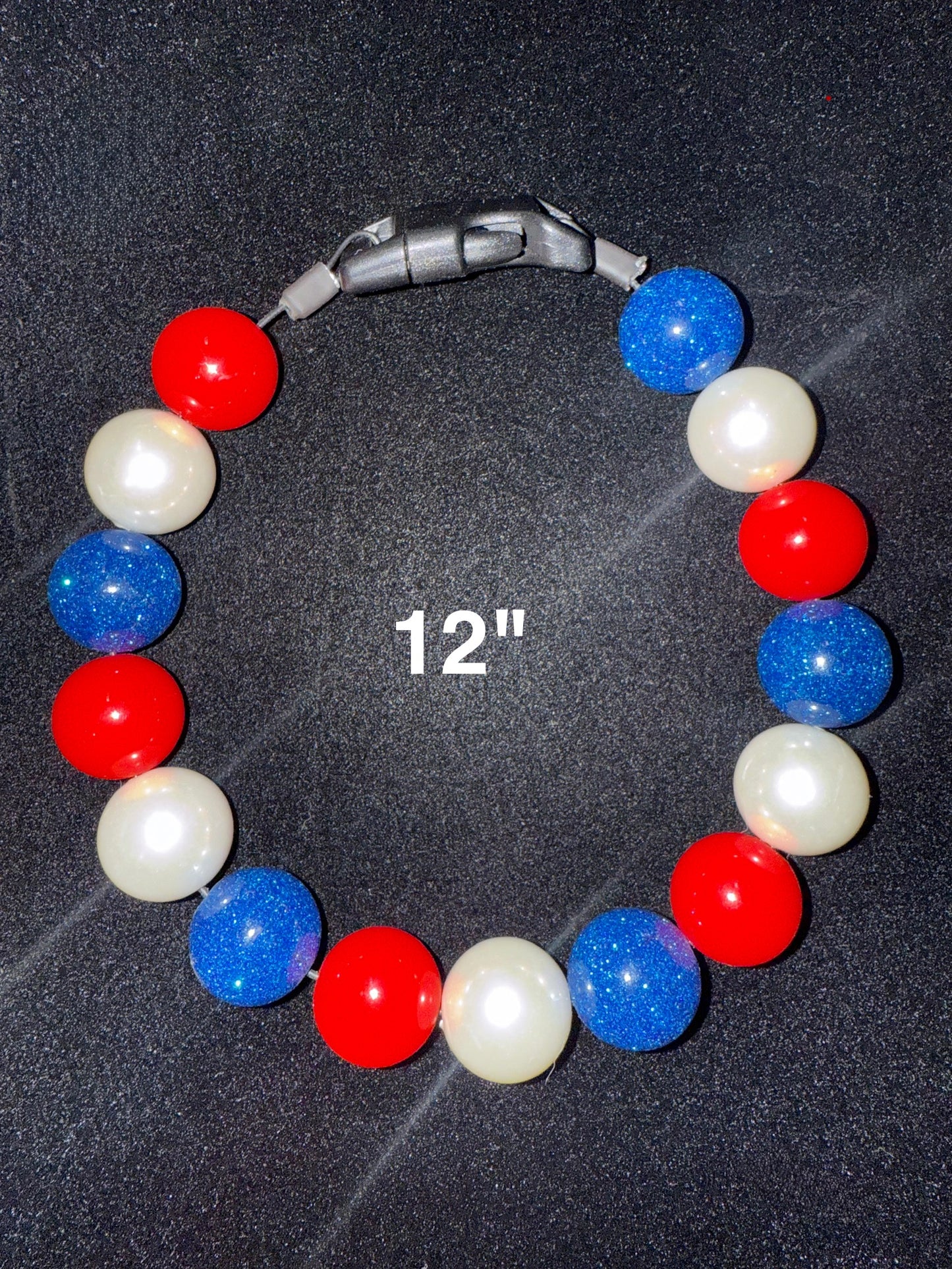 12" Patriotic🇺🇸 Beaded Dog Collar