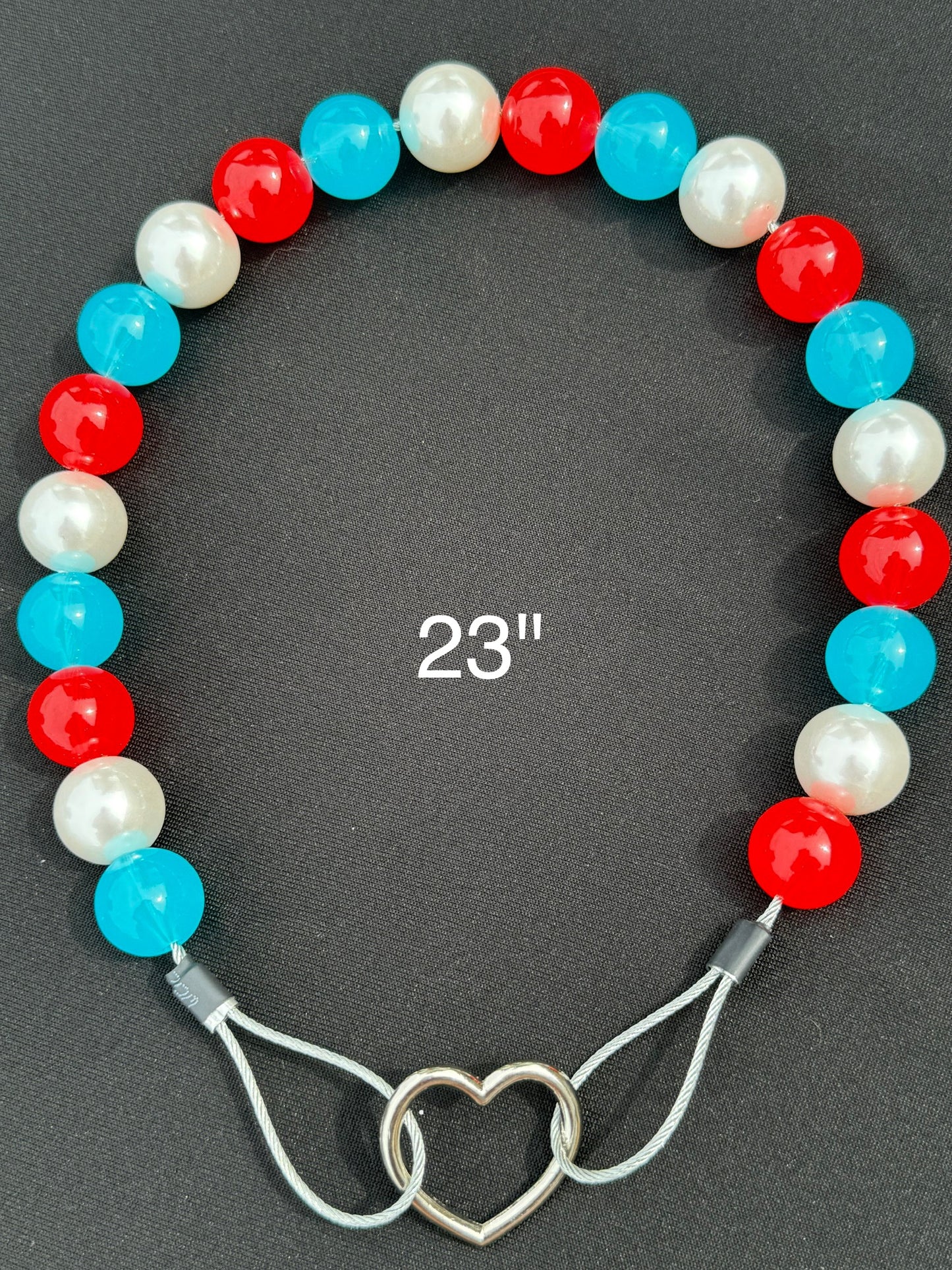 23" Patriotic🇺🇸 Beaded Dog Collar