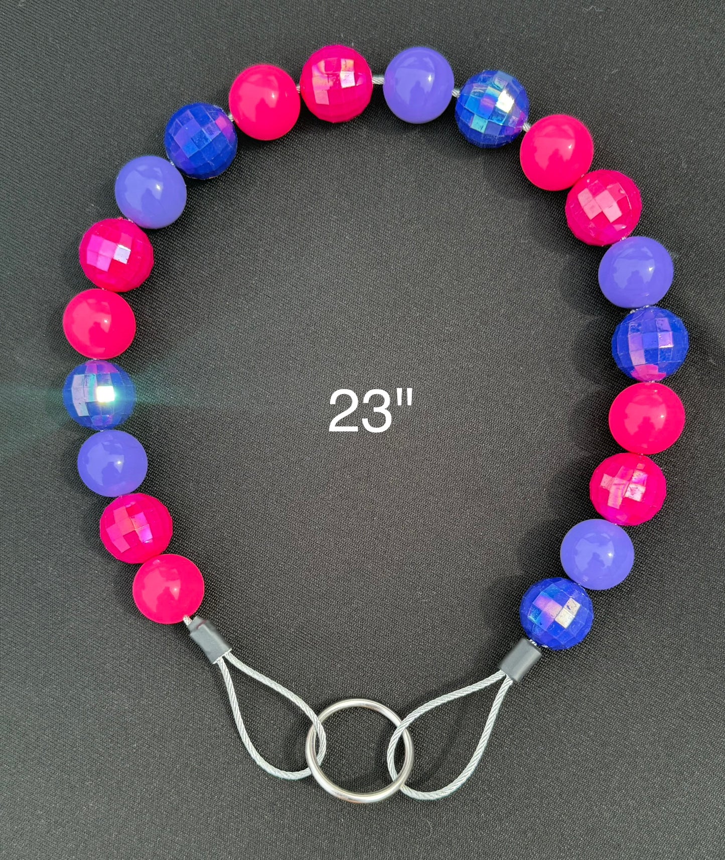 23" Berry🩷💜 Electric✨ Beaded Dog Collar