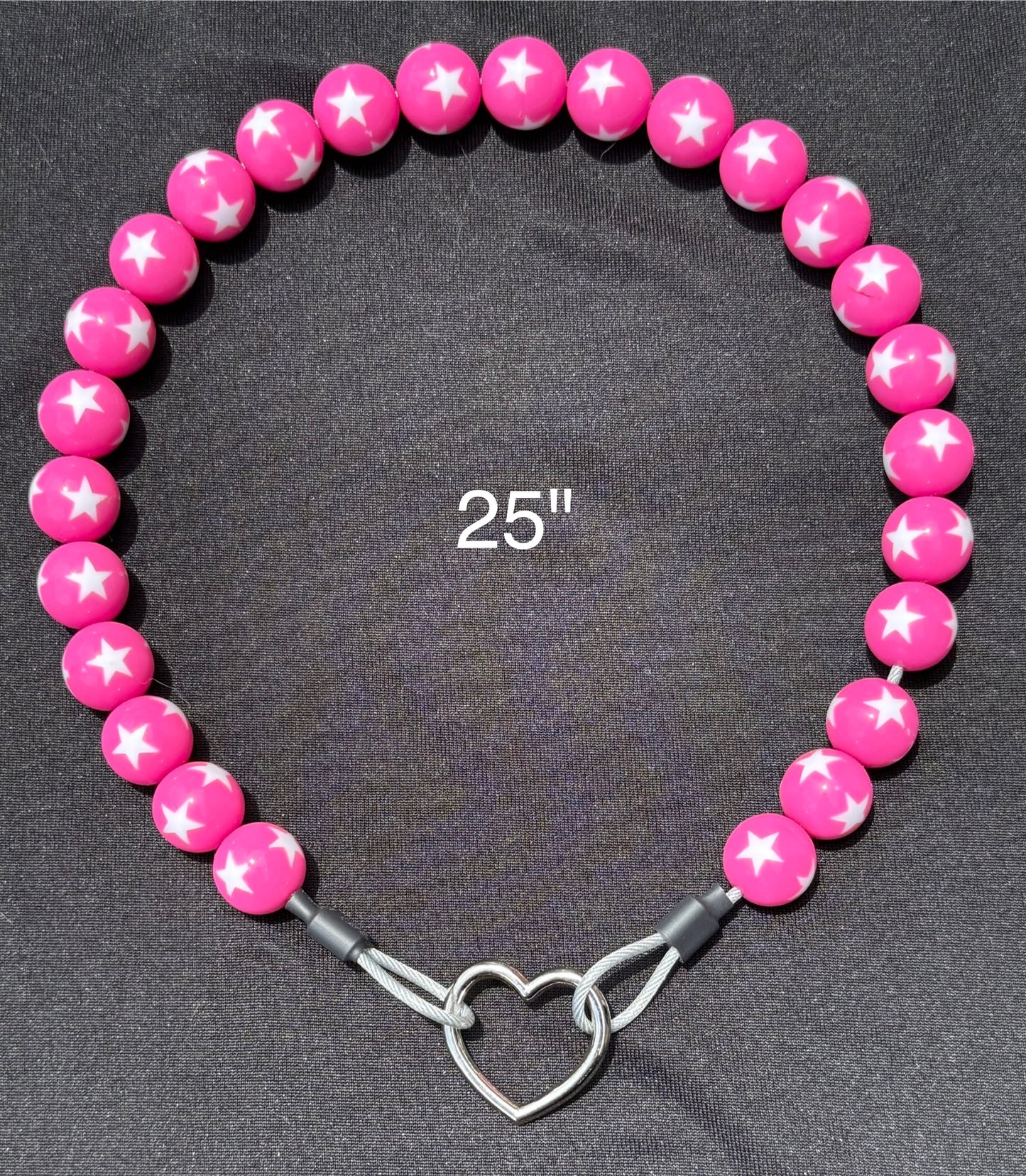 25" Pinkš©· Starsāļø Beaded Dog Collar