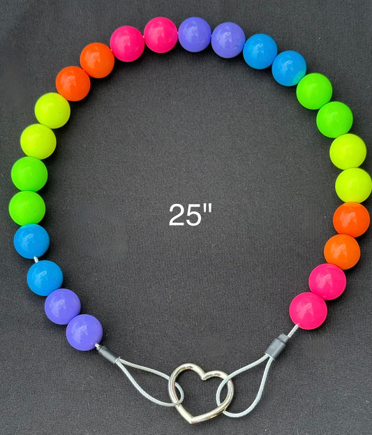 25" Rainbow🌈 Beaded Dog Collar