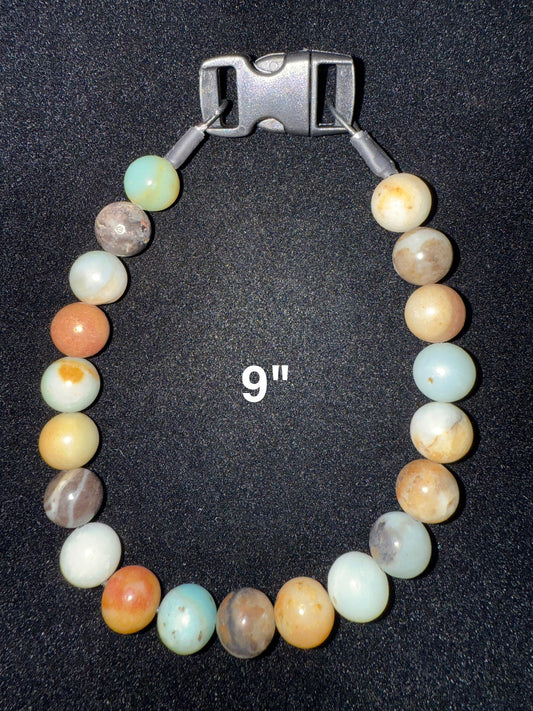 9" Marble🤎 Beaded Dog Collar