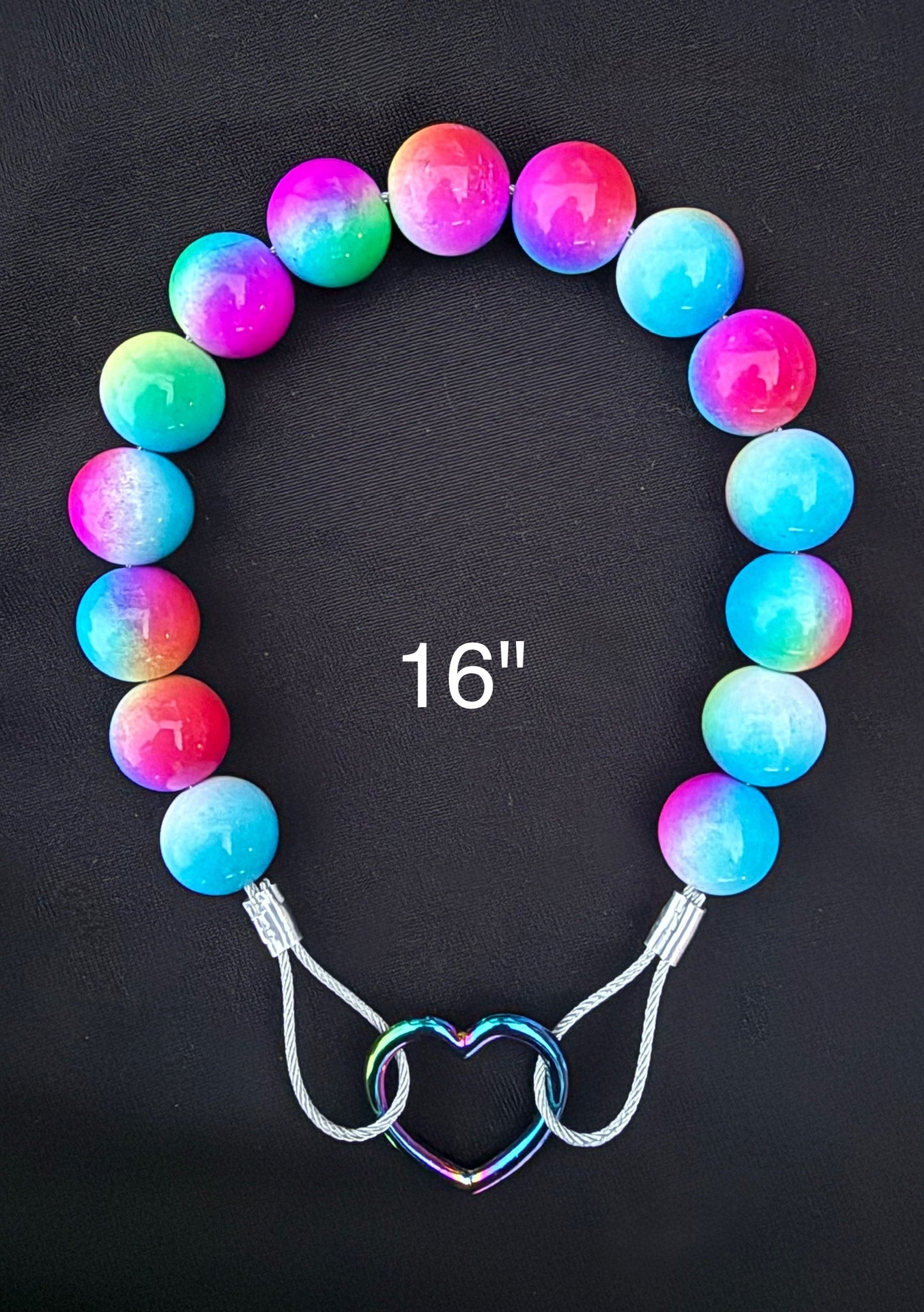 16" Tye-Die🌈 Beaded Dog Collar