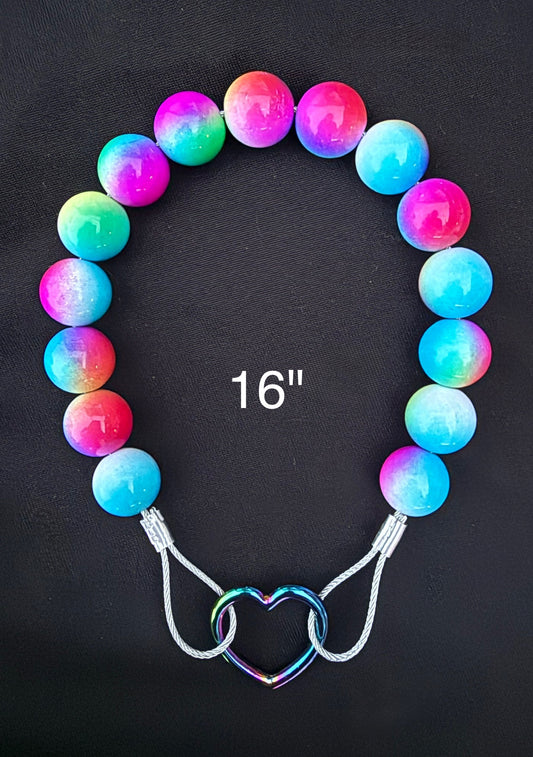 16" Tye-Die🌈 Beaded Dog Collar