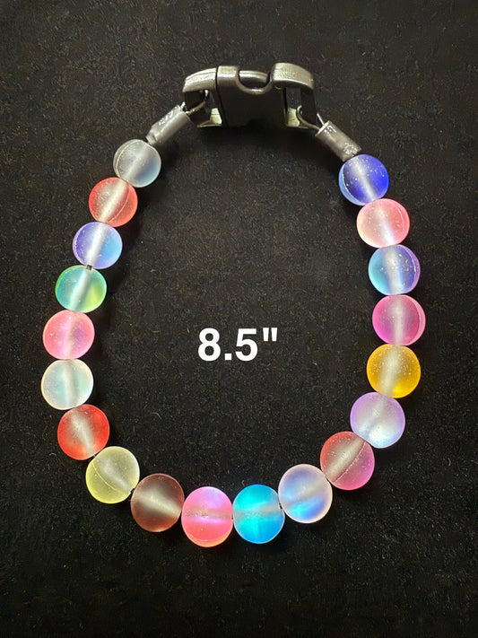 8.5" Multicolor🤍 Beaded Dog Collar