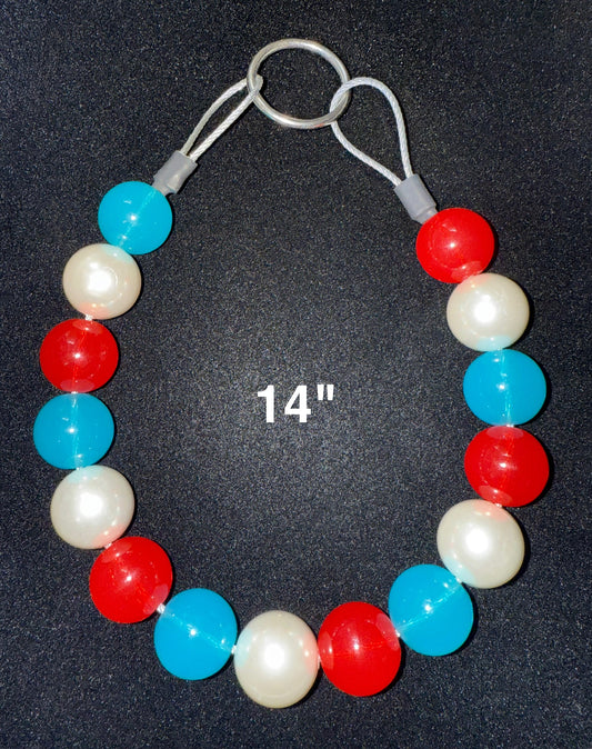 14" Patriotic🇺🇸 Beaded Dog Collar