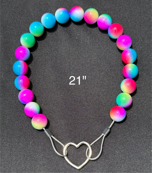 21" Tye-Die🌈 Beaded Dog Collar