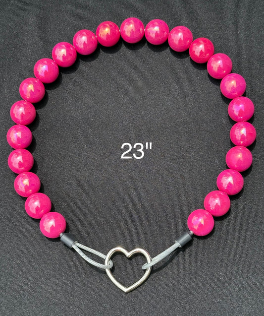 23" Pawfectly Pink🩷✨ Beaded Dog Collar
