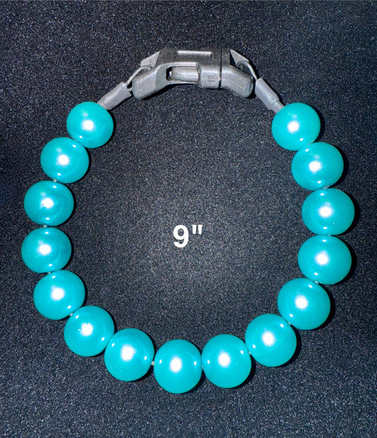 9" Turquoise🩵✨ Pearl Beaded Dog Collar