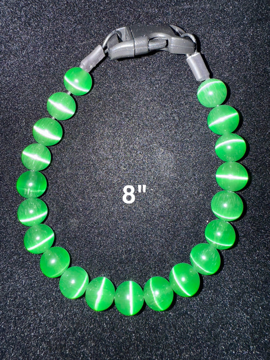 8" Green💚 Glazed Beaded Dog Collar