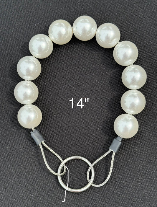 14" Pearl🤍 Beaded Dog Collar