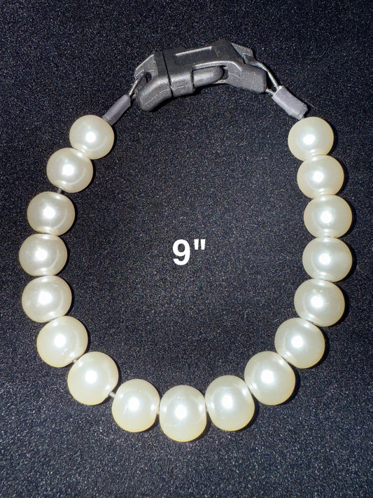 9" Pearl🤍 Beaded Dog Collar