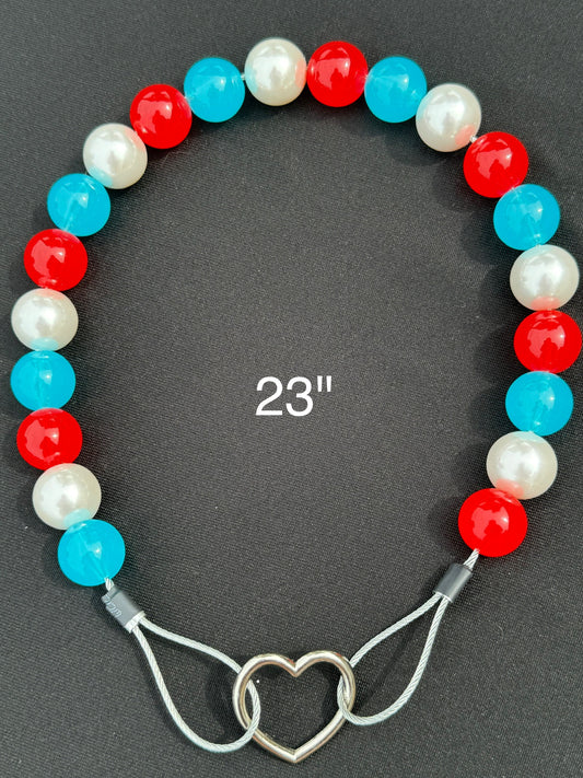 23" Patriotic🇺🇸 Beaded Dog Collar