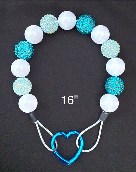 16" Aqua🩵 Solstice✨ Beaded Dog Collar