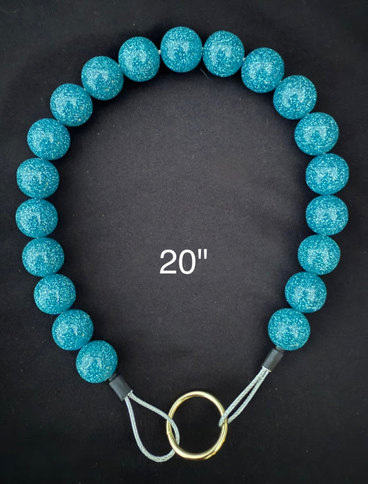 20" Glittery✨ Blue Lagoon Beaded Dog Collar