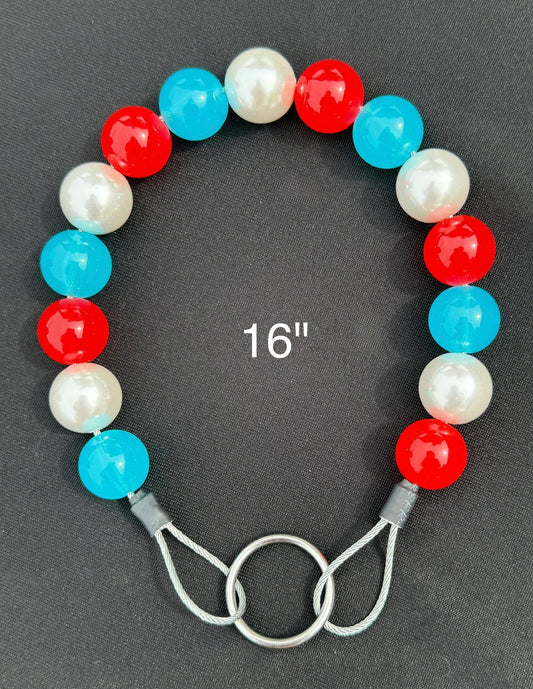 16" Patriotic🇺🇸 Beaded Dog Collar