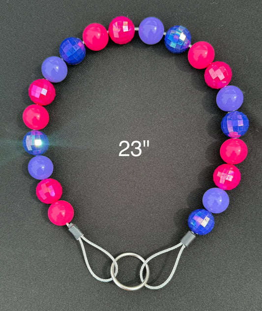 23" Berry🩷💜 Electric✨ Beaded Dog Collar