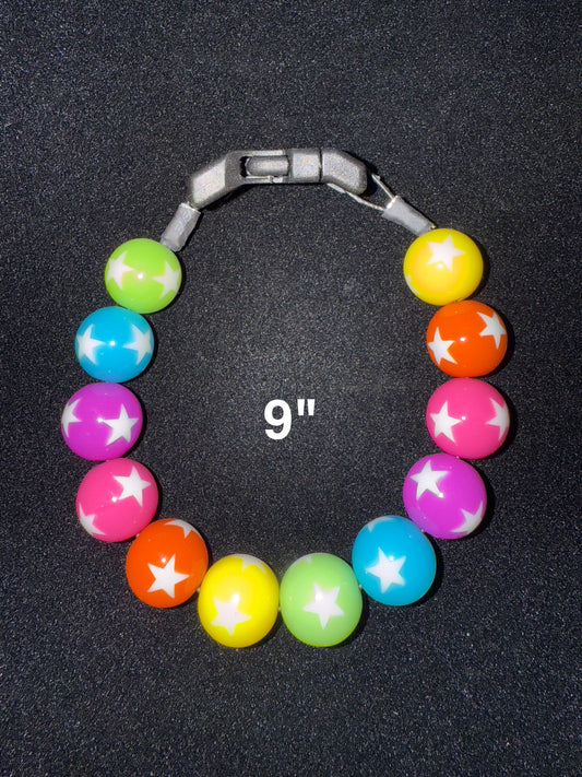 9" Rainbow🌈 Star🌟 Beaded Dog Collar
